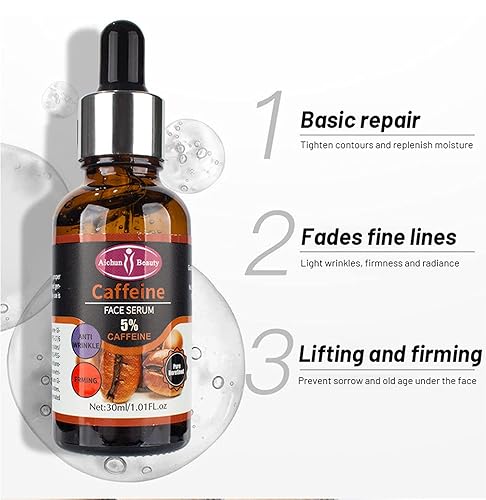 Miniatura 4 de Aichun Beauty Suero facial de cafeína al 5% Hidratante Anti-Arrugas Reafirmante Cuidado Facial de la Piel 1.0 fl oz