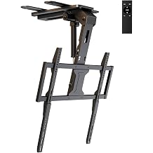 Motorized Ceiling TV Mount with Remote for 37-75 TVs, Flip Down, Black
