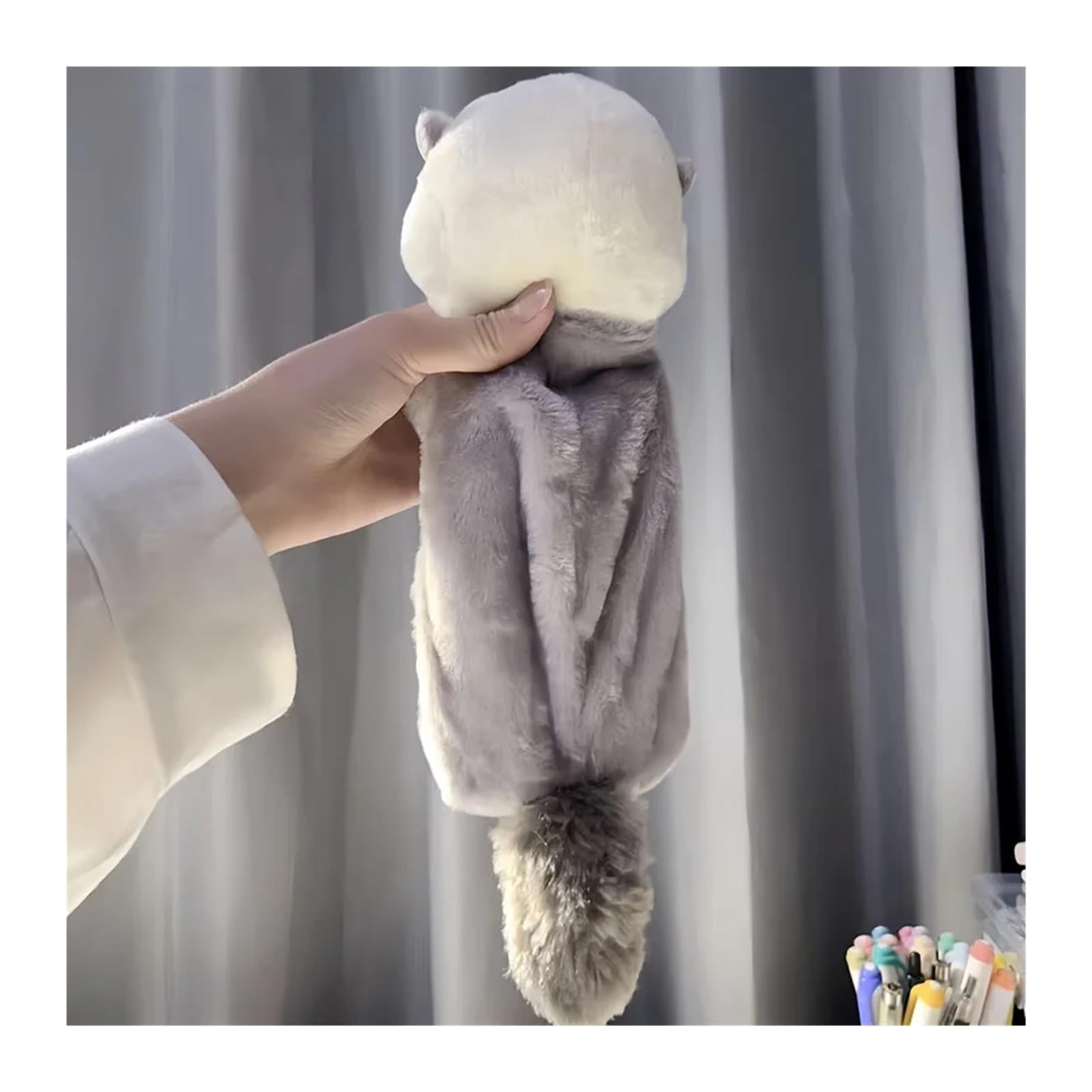 Astuccio for la scuola della lontra marina | Cartone animato, morbido peluche, grande capacità, custodia