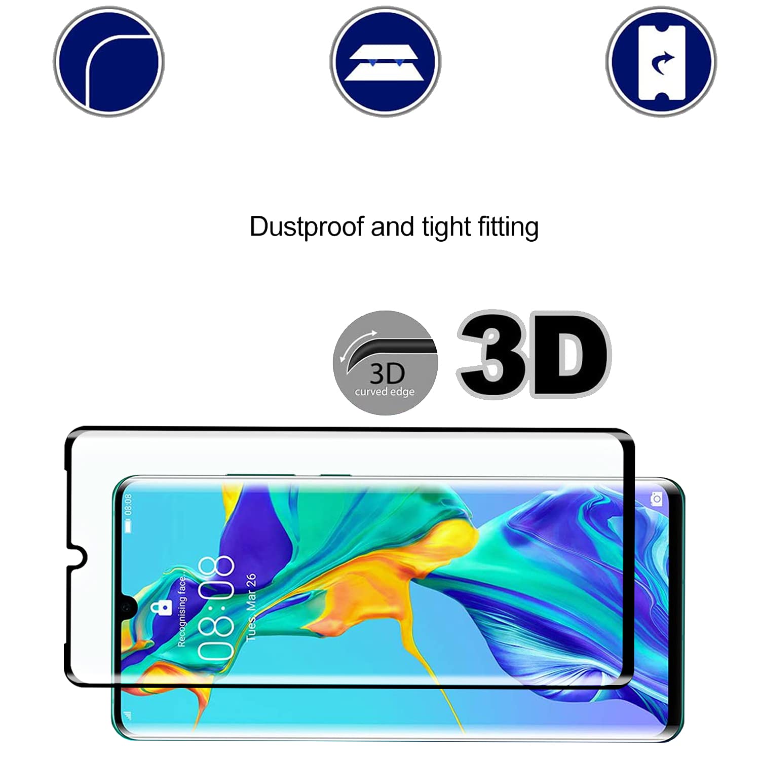 Screenguard Huawei P30 Pro Pellicola protettiva di vetro a schermo intero 2.5D 9H