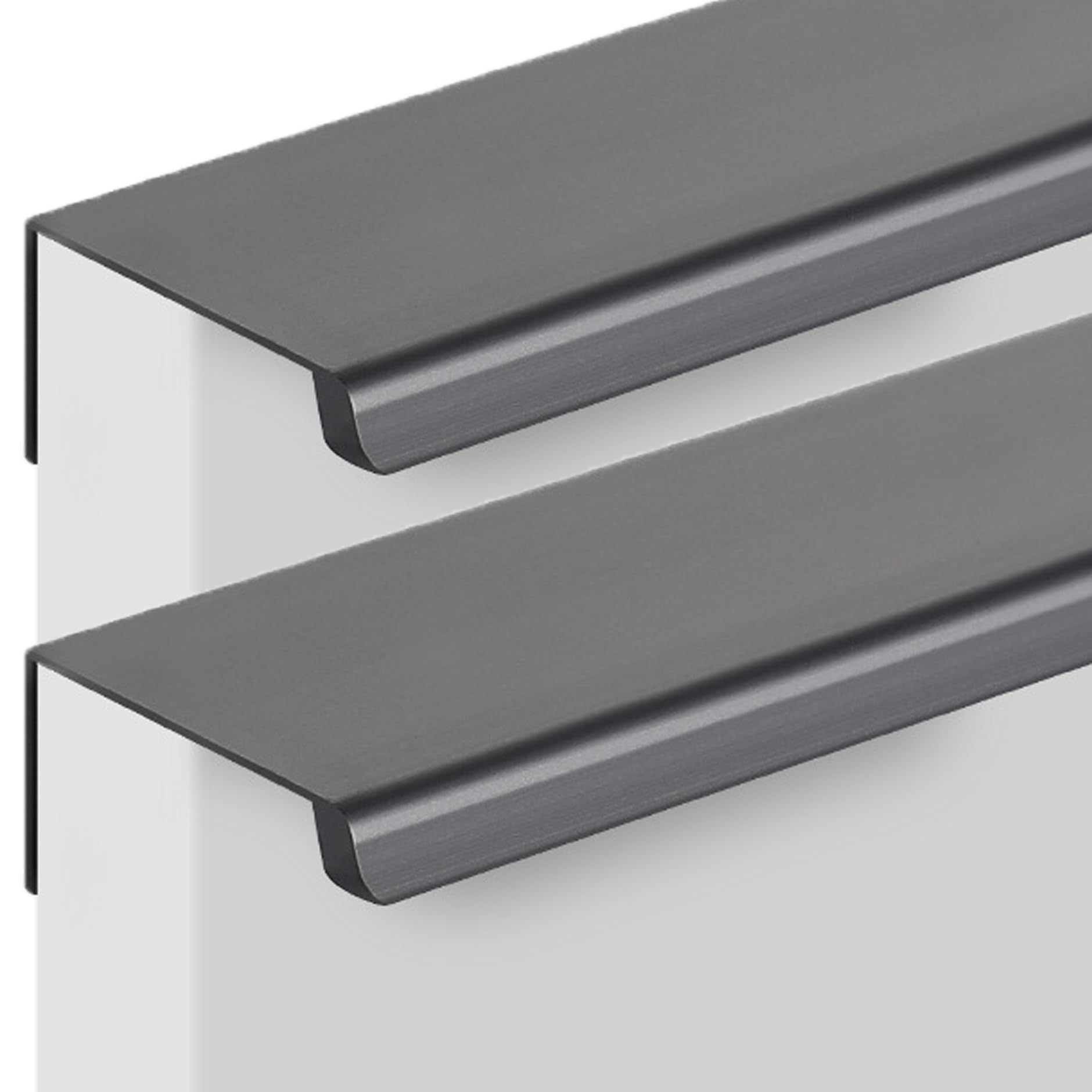 Jialuo0318 Elegant Grey Aluminium Alloy Invisible Handle Cupboard Handles Kitchen Furniture Sliding Door Handle Concealed Pull Finger Edge Pull Knob Cabinet Handle Drawer Handles 2 Piece (,Length 300Mm)