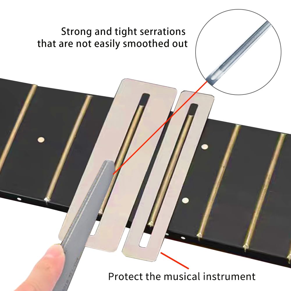 Smallan Guitar Fret Crowning File-Dual Sided High Carbon Steel Fret Polishing Kit for Electric, Acoustic and Bass Guitar,Professional Luthier Tool - MD, LG, XL Frets