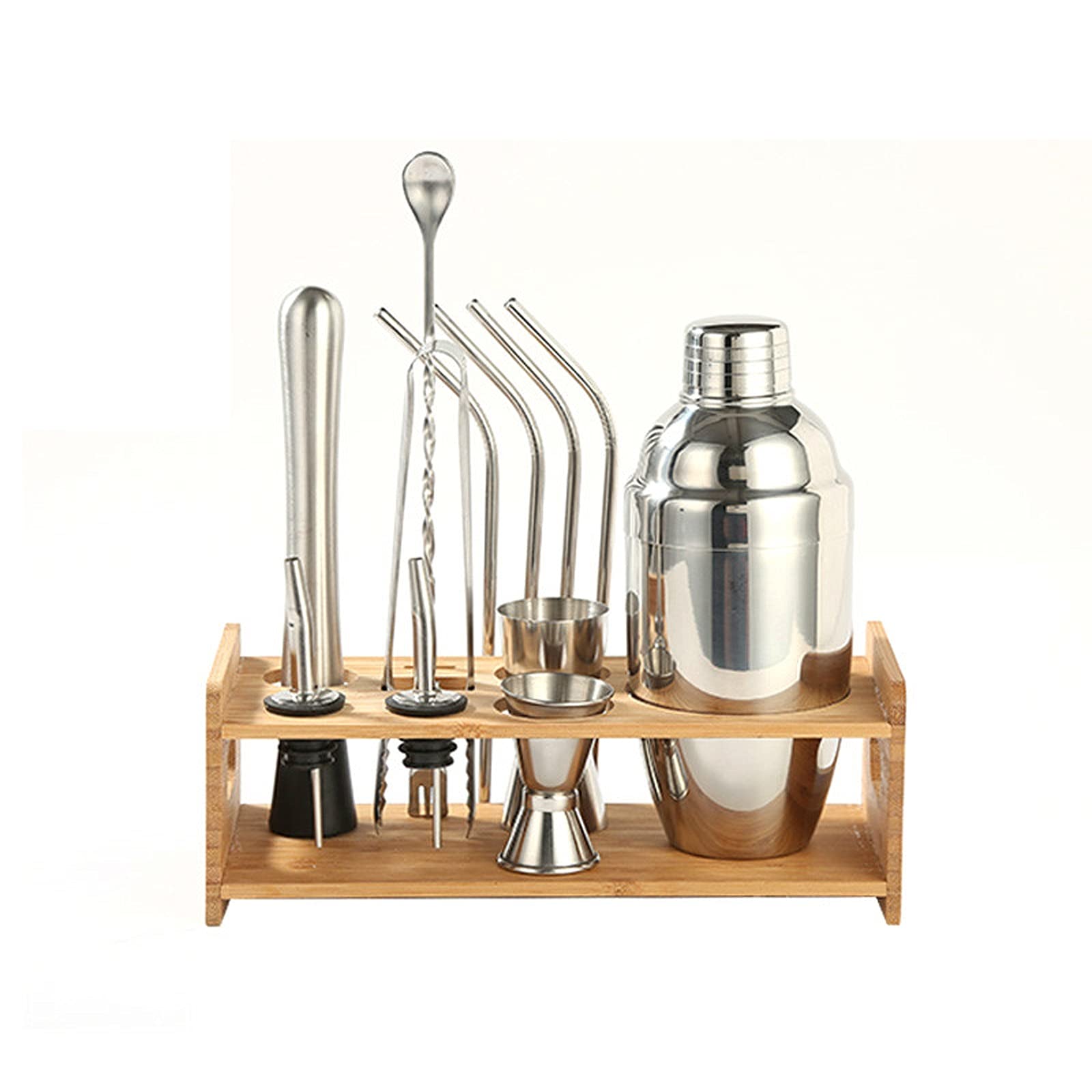 Juego de Coctelera Kit de Barman con Soporte|Juego de Barras de cóctel de cóctel para Mezcla de Bebidas-Herramientas de Barras Agitador de Cócteles (Color : C)