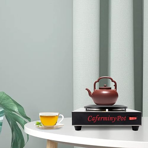 Miniatura 4 de Calentador de jarra de café comercial, portátil, de un solo quemador, plato calentador de bebidas eléctrico de acero inoxidable para el hogar,