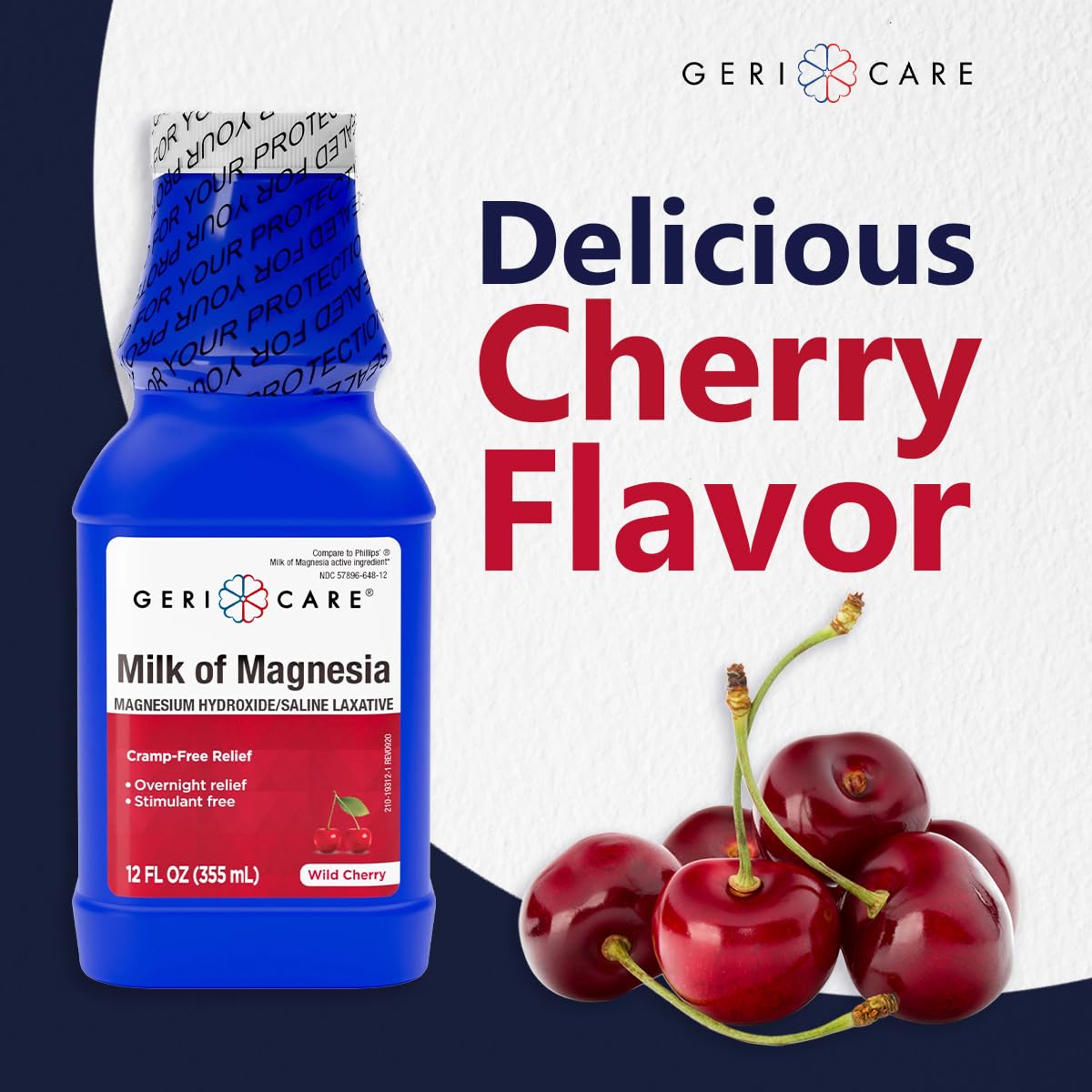 GeriCare Milk of Magnesia, Magnesium Hydroxide 1200mg | Cherry Flavor | Constipation Relief | Cramp-Free, Saline Laxative | 12 Fl Oz (Pack of 1) — Amazon image 7