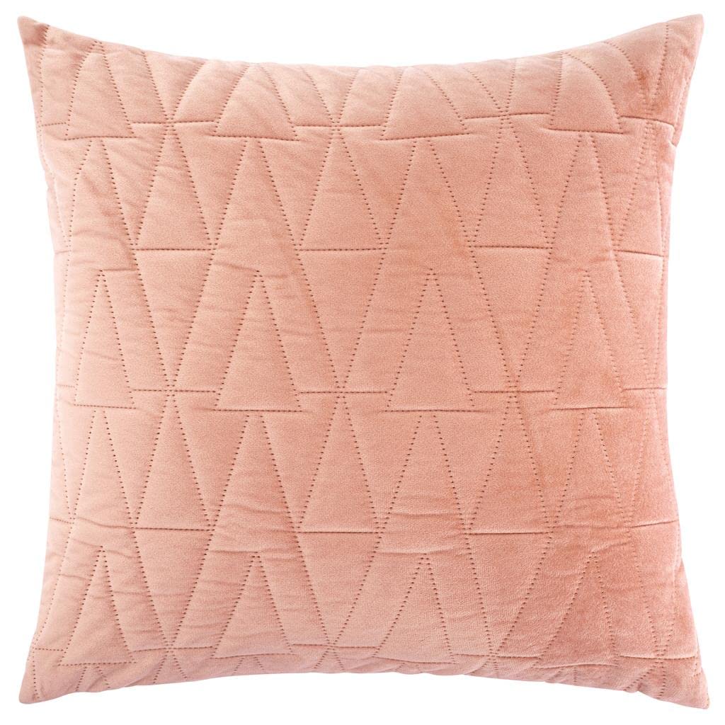Red Rainbow Pink Cushion Cover 3D Triangles Quilted Velvet Geometric Scandinavian Design 18 Inch 45 Cm Square (Pink)