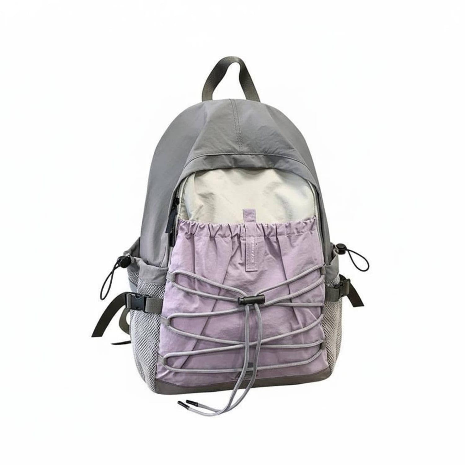 styleheaven large capacity casual travel daypack water drawstring front | rucksack adjustable shoulder straps lightweight nylon backpack side pockets for travelers, students, commuters, outdoor, hik