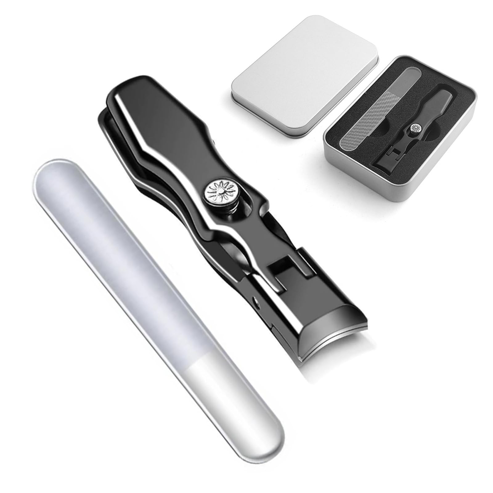 Portable Ultra Sharp Nail Clippers, Shirem Nail Clipper, Cumuul Toenail Clippers for Seniors Thick Toenails, Cumuul Nail Clipper, Ultra Sharp Nail Clippers, German Nail Clippers (Black)