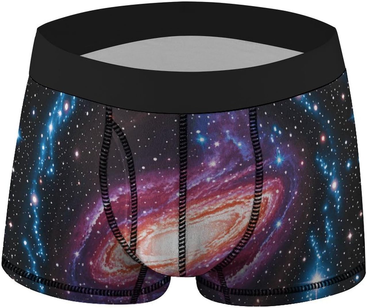 Constellation Star Clusters Galaxies Mens Boxer Briefs Short Breathable Underwear Trunks Soft Moisture-Wicking Boxer Shorts Novelty Underpants L White