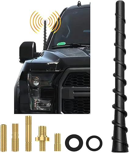 Miniatura 5 de ICBEAMER - Antena de goma flexible en espiral, negro mate, 7 pulgadas, para camiones, automóviles y camionetas, interior de metal de cobre, bobina