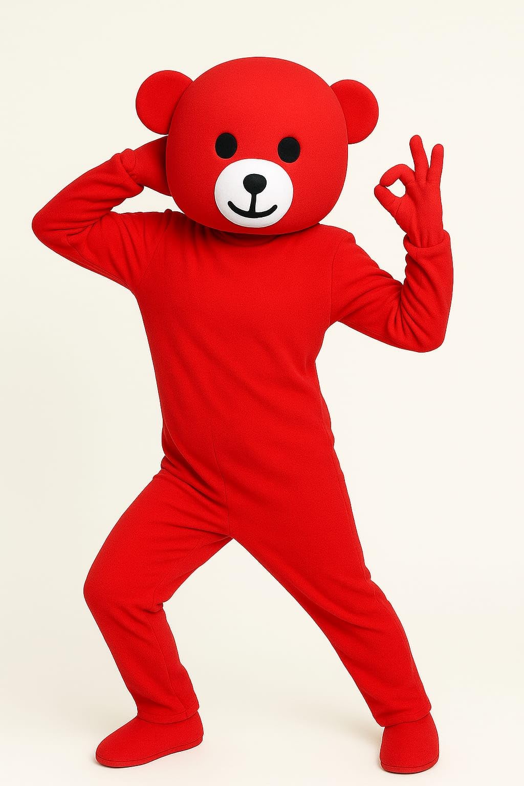 Red Bear Mascot Costume, Full Body Character Suit for Events, Parties, Promotions, and Stage Performances