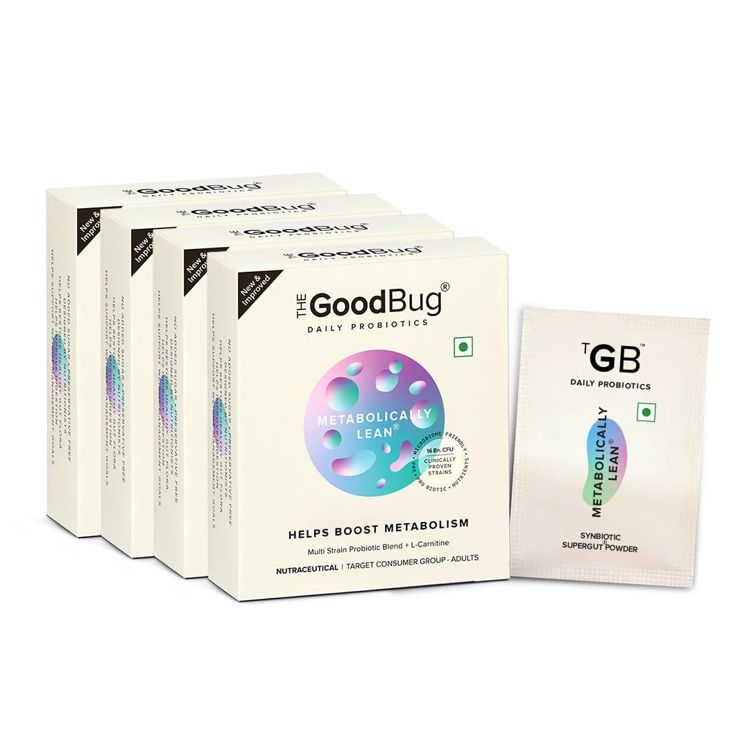 The Good Bug Metabolically Lean SuperGut Powder |Probiotics + L-Carnitine | Boosts Metabolism & Reduces Cravings | For Men & Women | 60 Days Pack