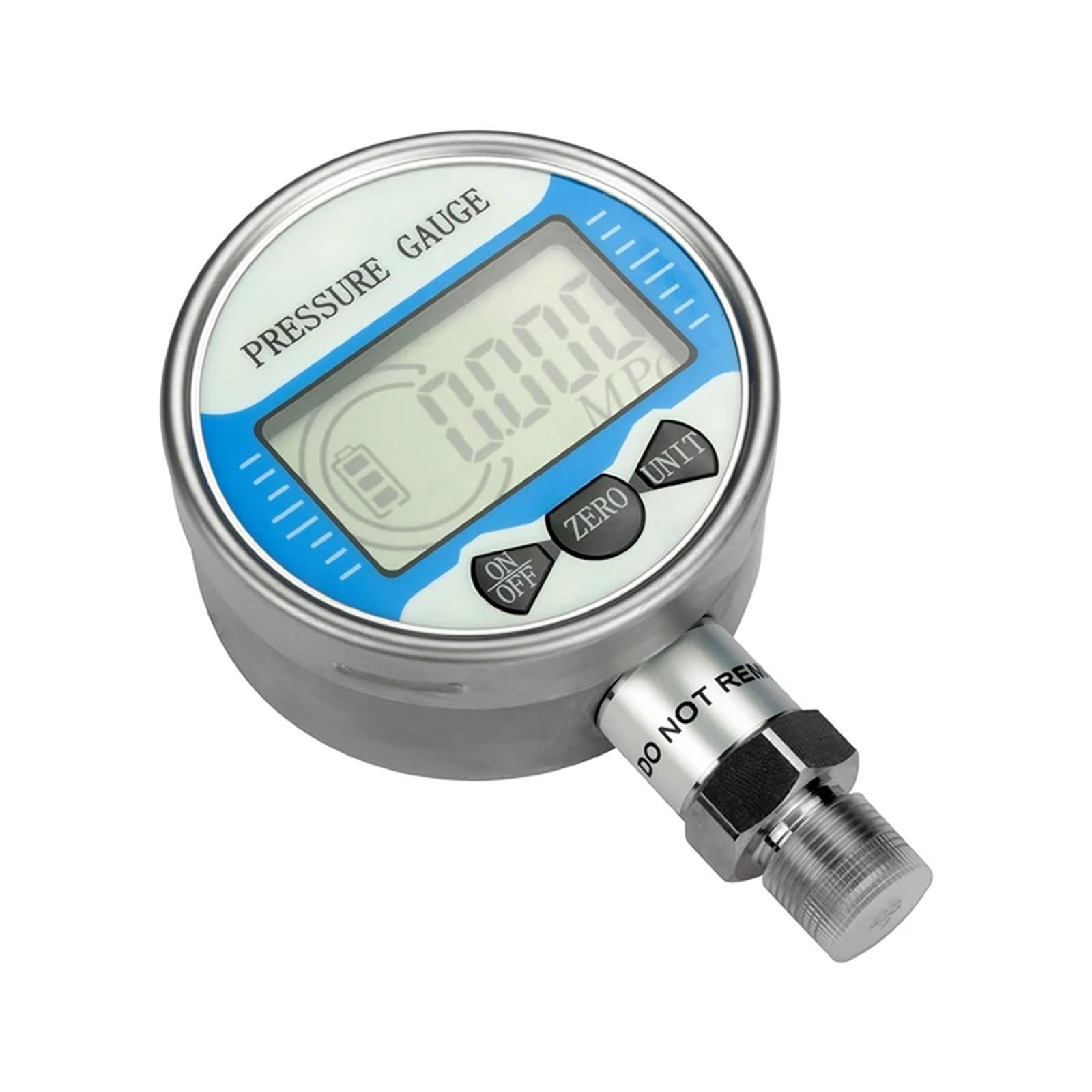 Druckmessgerät, 60mm Digitales Hydraulikmanometer 500Kpa 600Bar Druckmessgerät Messgerät G1-4 M20-1,5 NPT1-4 Digitales Manometer(Npt1-4 Axial,-0.1-1 Mpa)