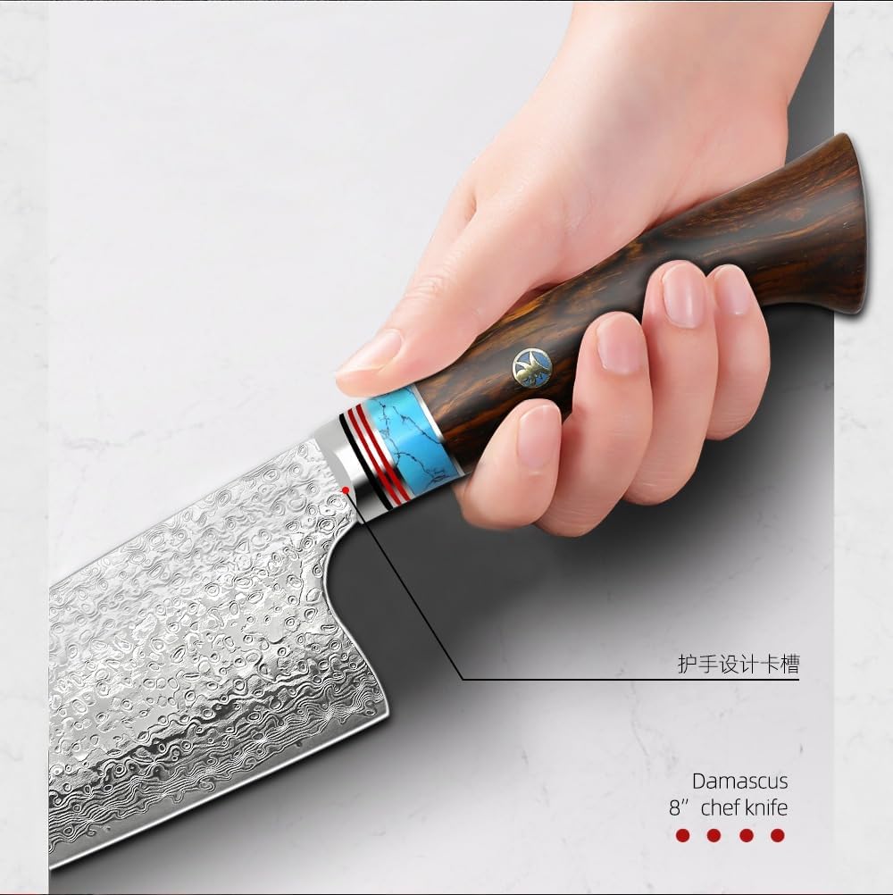 Meat Cleaver,Cleaver Knife, 8 Inch Kitchen Chef Knives High Carbon VG10 Japanese 67layer Damascus Kitchen Knife Stainless Steel Knife