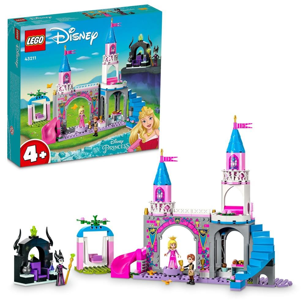 43211 Disney Princess Aurora's Castle, Builable Toy Playset with Sleeping Beauty, Prince Philip and Maleficent Mini-Doll Figures, Toys for Kids, Girls and Boys Aged 4+