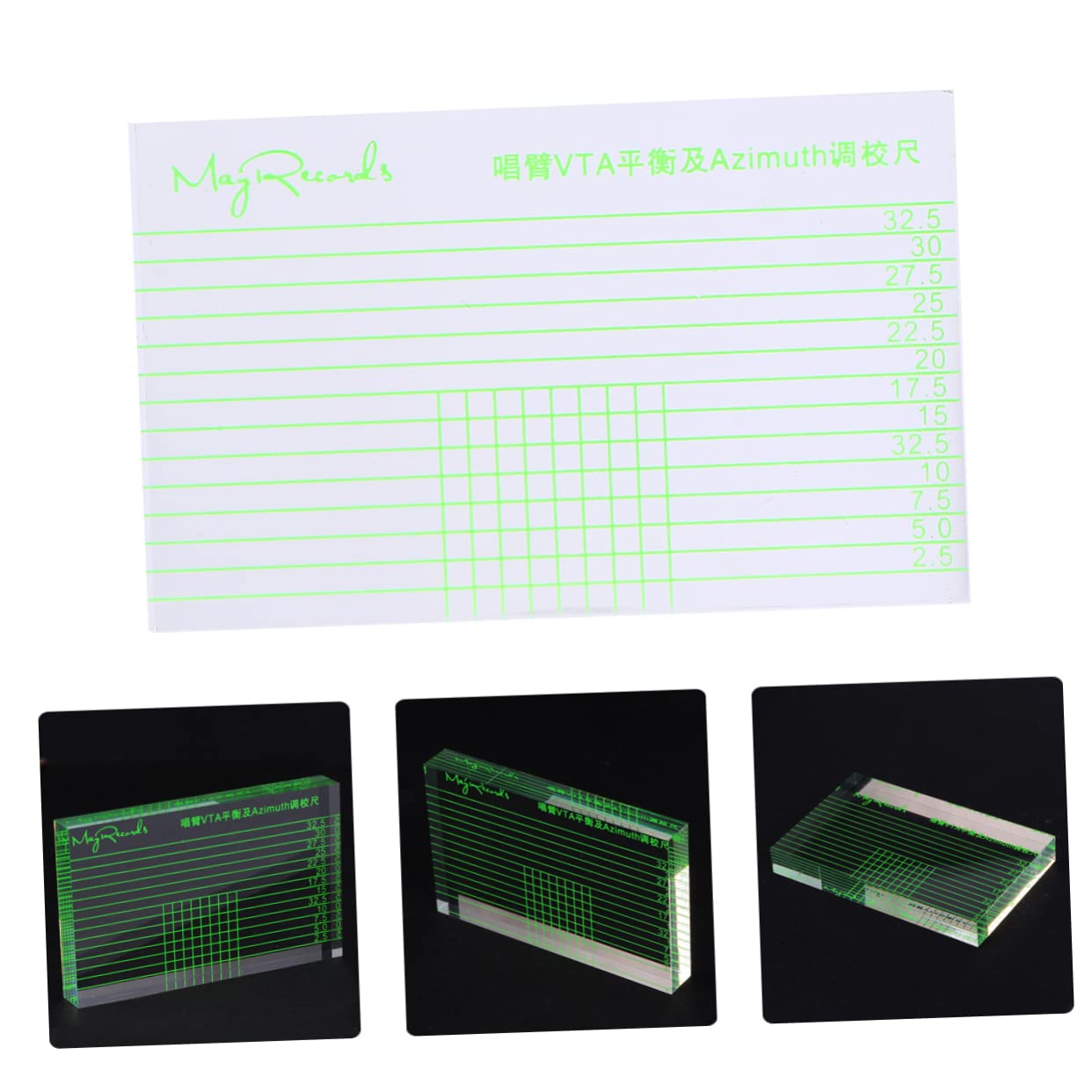 1Pc Transparent Vinyl Machine Adjustment Tool Player Balancing Ruler for Azimuth and Adjustment Phonograph Horizontal Measurement Gear for Home Studio