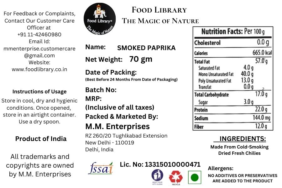 Food Library The Magic of Nature Spanish Smoked Paprika, 70g - Image 2 thumbnail