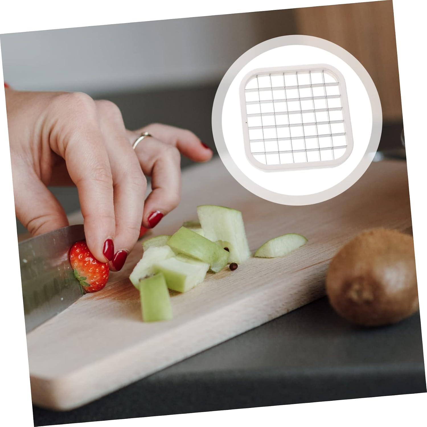 5-in-1 Stainless Steel Fruit and Vegetable Slicer Multi-Purpose Potato Cutter Comfortable to Hold Handle for Home Kitchen Use