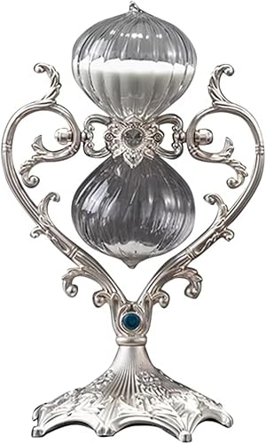 Sand Timer,6030 Minute Hourglass,360 Rotatable Heart Shaped Large Hourglass,Vintage Metal Embossed Decorative Hourglass Crafts,for