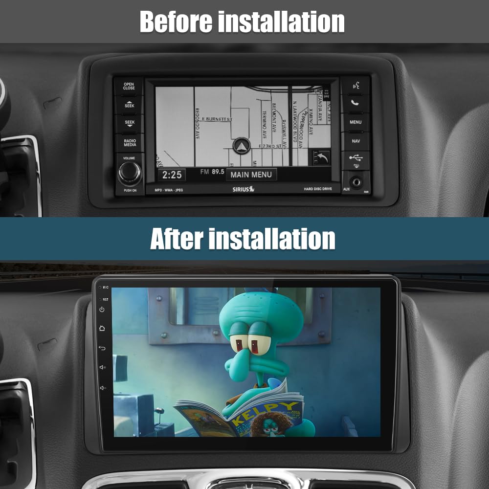 AWESAFE Car Radio Stereo Qualcomm 8-Core [4+64GB] Android 13 for Dodge Grand Caravan 2008-2020 Chrysler Town & Country 2011-2016, 9-inch Touch Screen Stereo with CarPlay Android Auto