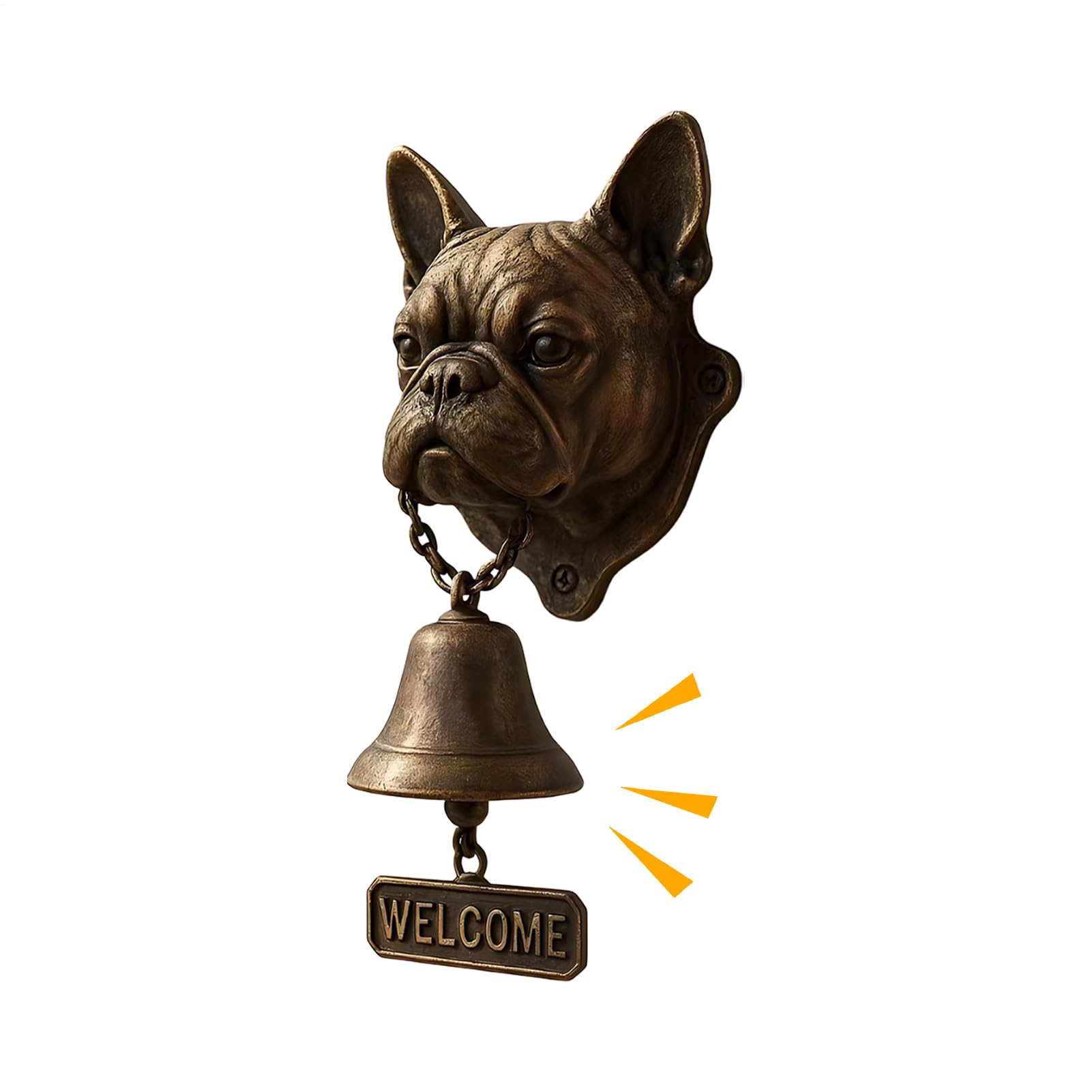 Dinner Bell Outdoor, Dog Head Shape Welcome Doorbell, Vintage Farmhouse Style Bell for Front Door, Garden Sheds, Cottages, Retreats, Apartments, Weddings, and Venues