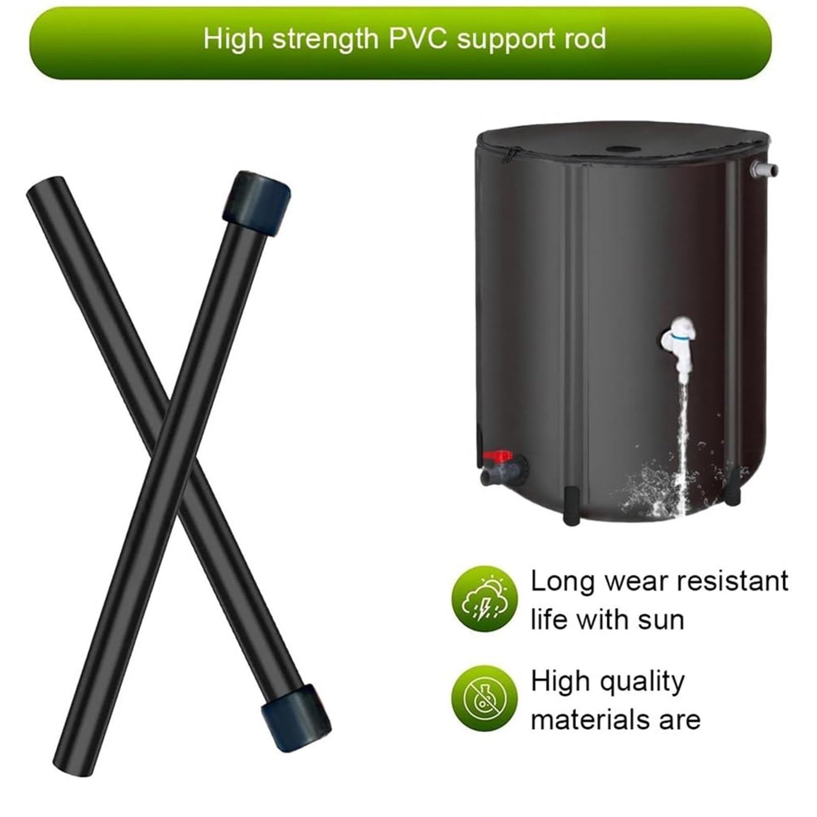 Barril de Lluvia portátil, Sistema eficiente de recolección de Agua de Lluvia, Sistema de riego de jardín de PVC, ahorrador de Agua ecológico para Uso en Jardines y para emergencias(50L)