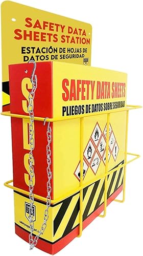 Miniatura 2 de Performore Estante de exhibición SDS, juego con carpeta de anillos de alta resistencia de 3 pulgadas, estante de alambre, letrero de estación SDS,