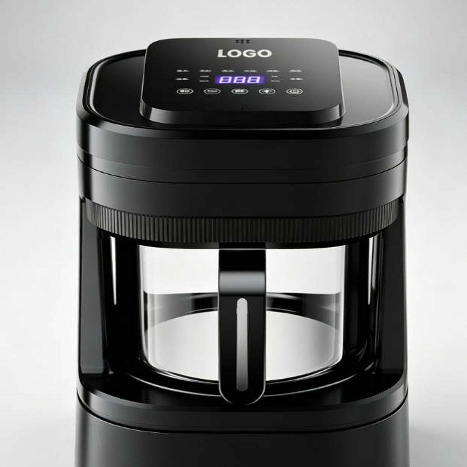 predolo Freidora de Aire con Pantalla Táctil Visible con Recipiente de Vidrio y Control Digital para Cocinar sin Aceite en la Encimera de la Cocina Doméstica