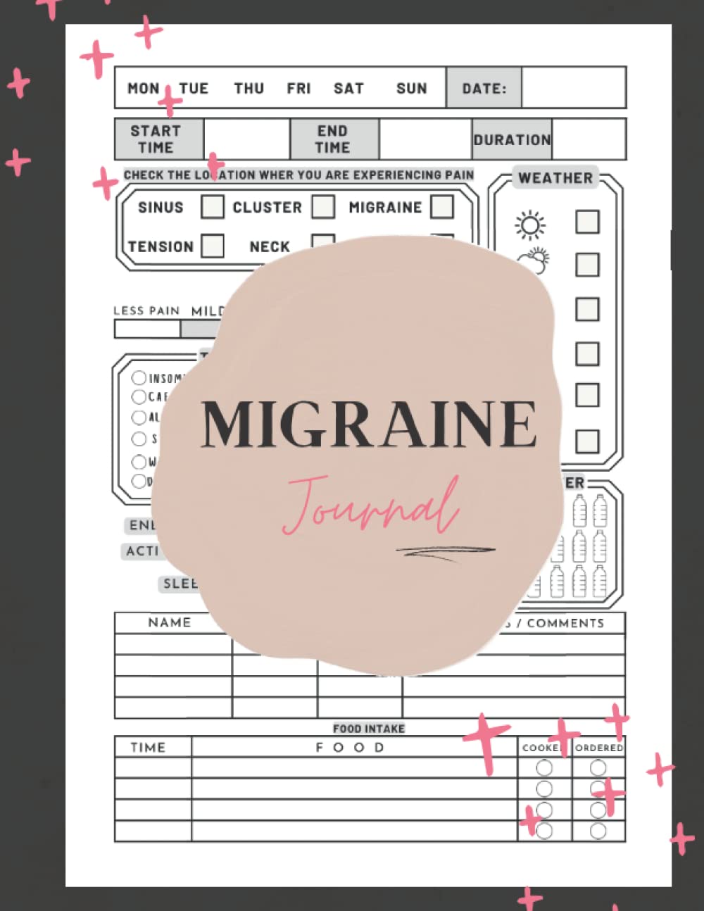 Migraine Journal: A Daily Tracking Journal For Migraines and Chronic Headaches, Cluster, Tension, TMJ and Sinus Headaches.