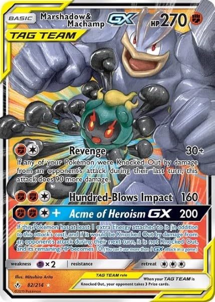 Pokémon - Marshadow & Machamp GX - 82/214 - Unbroken Bonds - Ultra Rare Foil Card
