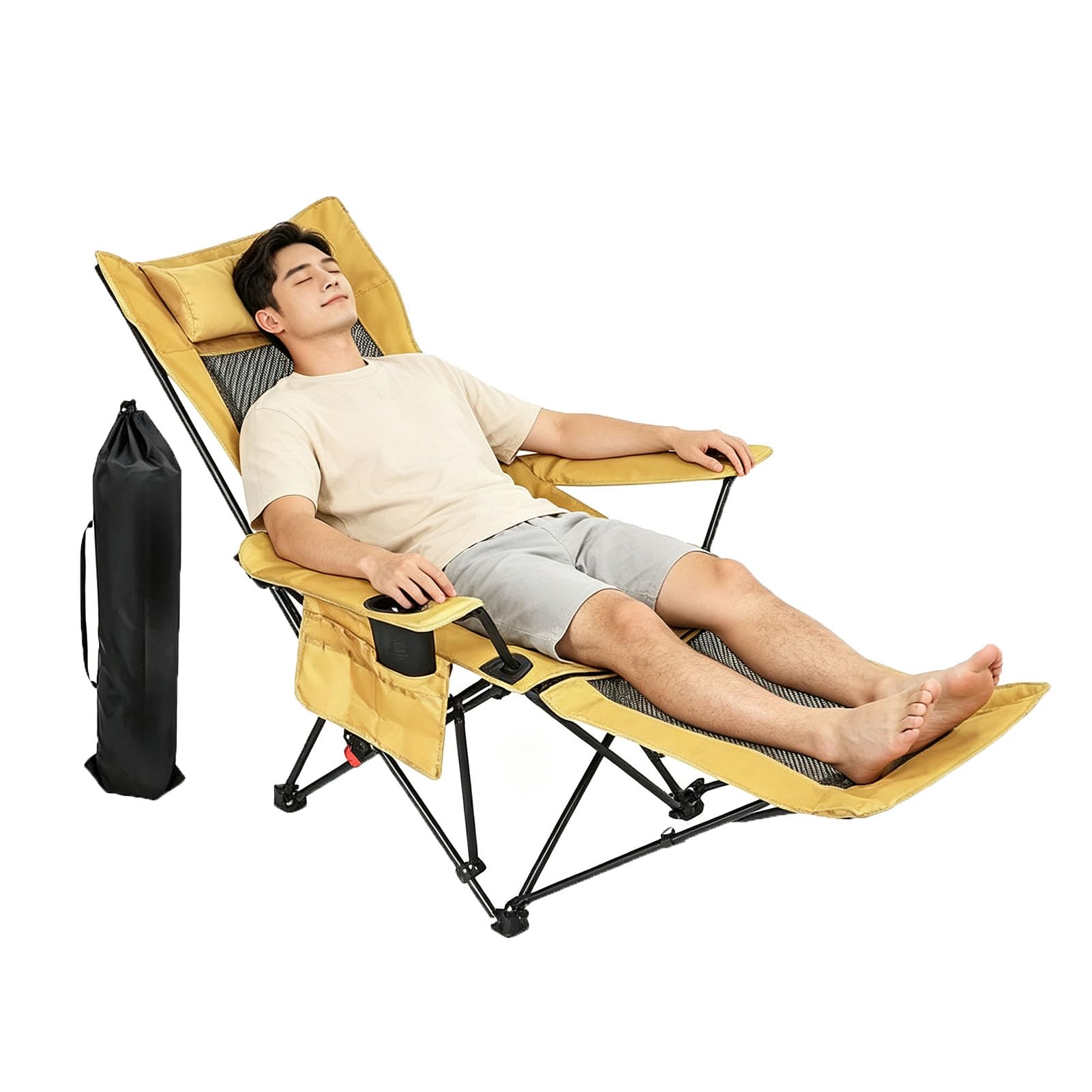 JYHCD Lightweight Folding Outdoor Camping Chair with Cup Holder