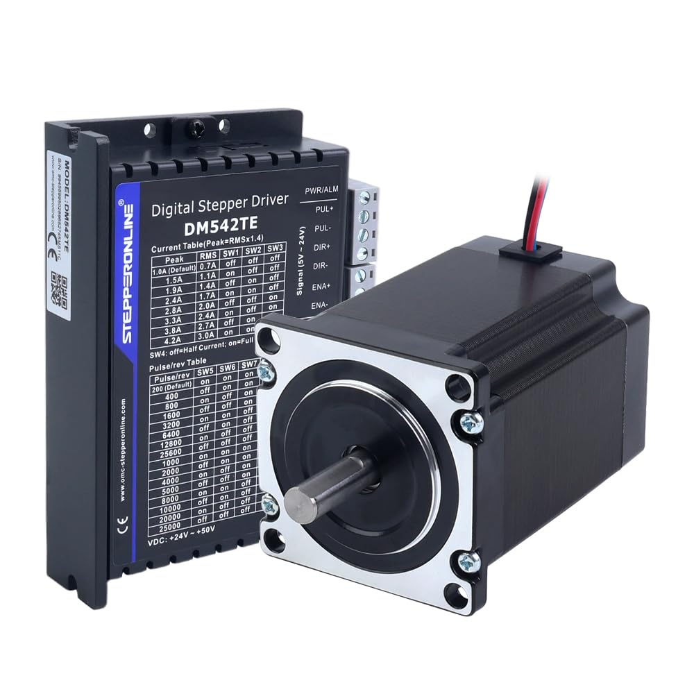 STEPPERONLINE 1 eje motor paso a paso CNC Kit 1.9 Nm Nema 23 Motor paso a paso & Driver 1.0-4.2A 24-50VDC DM542TE