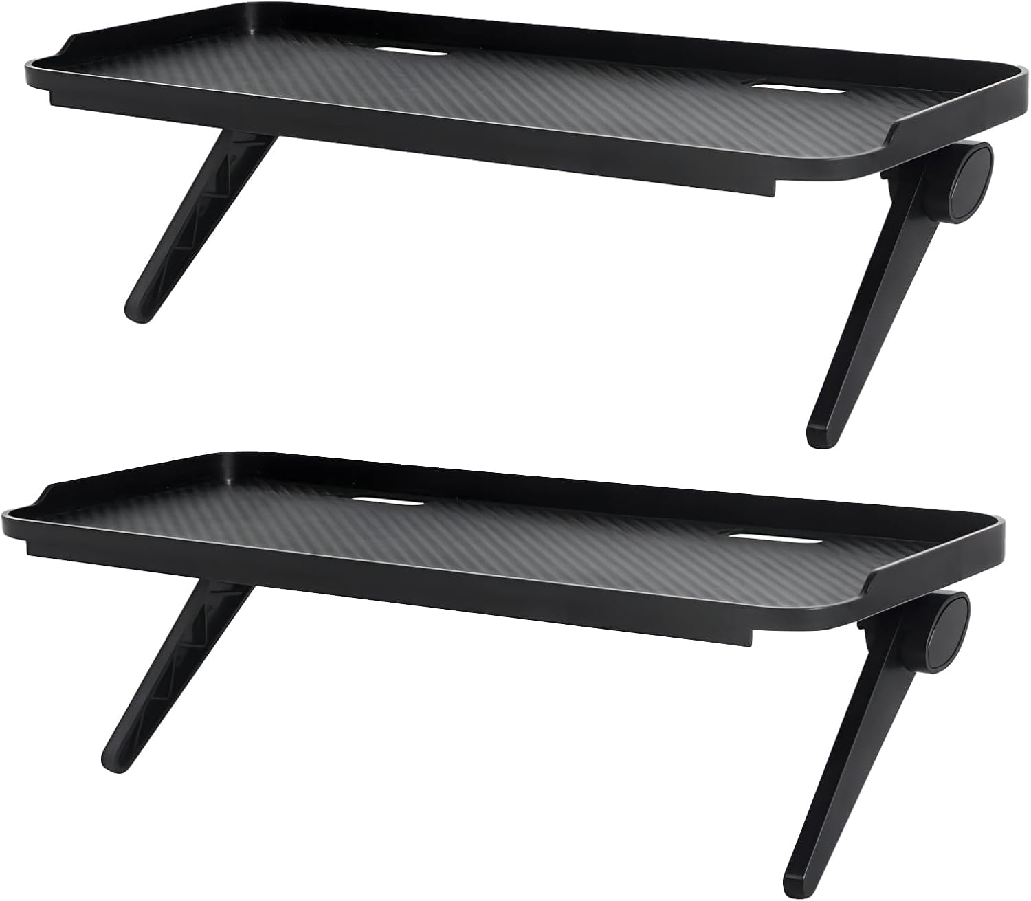 2 Pieces TV Top Shelf Screen Monitor Top Storage Bracket Computer Screen Shelf Adjustable Bracke for Media Boxes Game Console Router Home Mount (Black, 11.8 x 4.9 Inch)