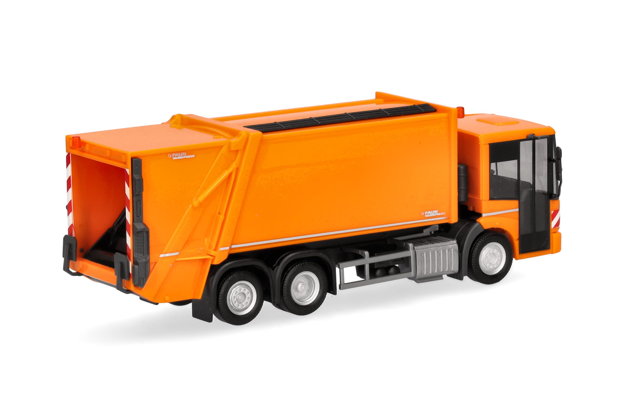 Herpa Model Car Mercedes-Benz Econic Press Waste Vehicle Faun Variopress Miniature Scale 1:87 Collectible Made in Germany Plastic Model Municipal Orange - Image 2