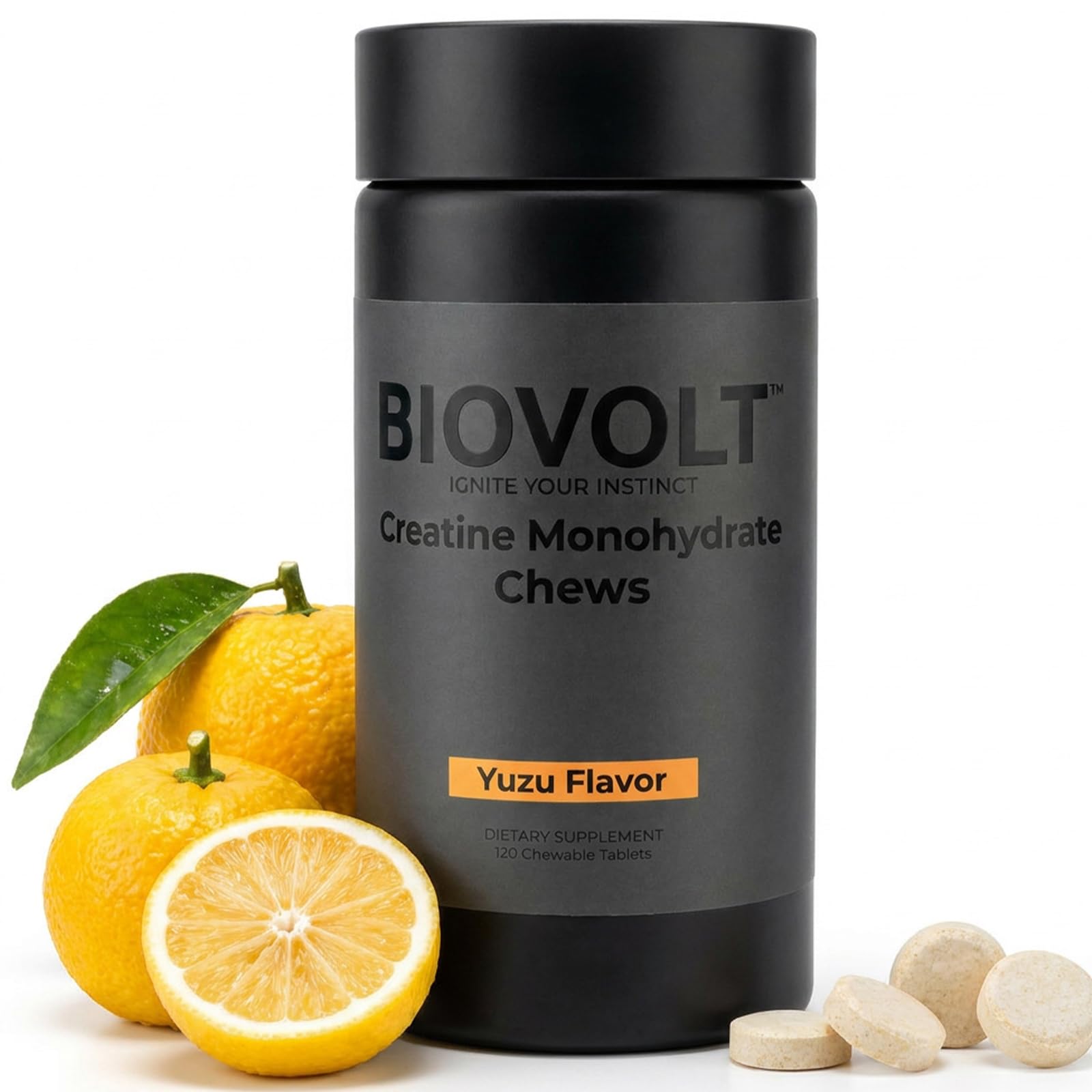 BIOVOLT Creatina monohidratada mastigável 5.000 mg por porção, 120 comprimidos
