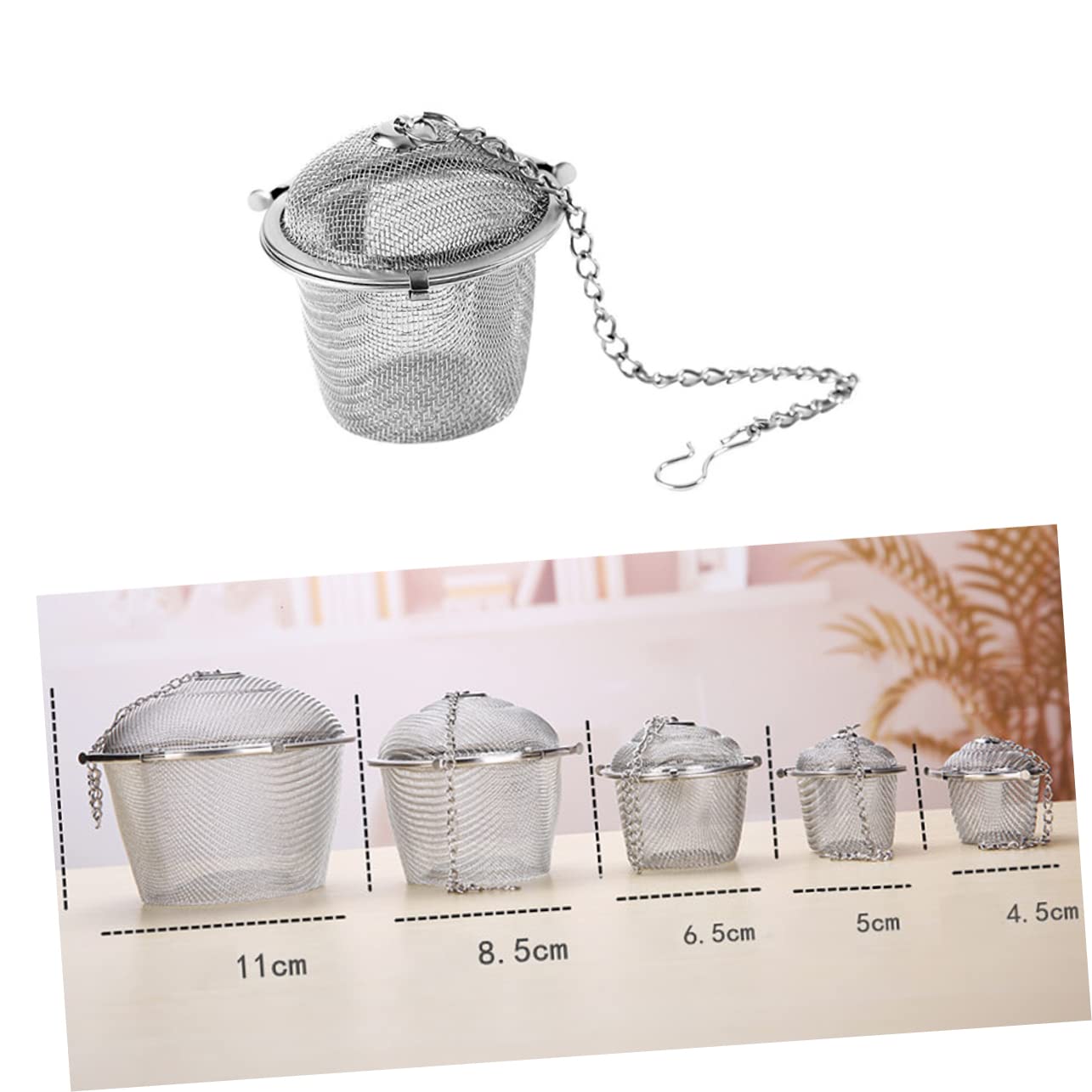 Garneck 1pc Stainless Steel Spice Infuser Multi-function Tea Filter for Loose Tea Herbs and Soup Mesh Decocting Strainer for Kitchen Use