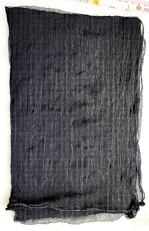 Image of Solid Beautiful Chiffon Dupatta Chunni Chunri with Bundi Lace for Women Casual Traditional Dailywear Lightweight dyeable