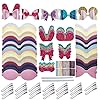 AOUXSEEM Faux Leather Hair Bows DIY Making Kit with Pre Cut Pieces and Hair Clips,Make Fashionable Shiny Hair Clips for Girls Lady Woman(Cute,20 Set)