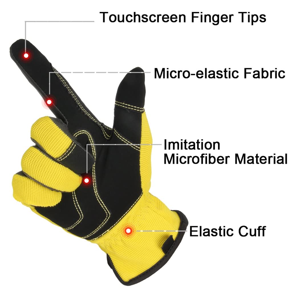 Guantes de trabajo Agarre Unisex Seguridad Protección Jardín Deportes Guante mecánico(XL)