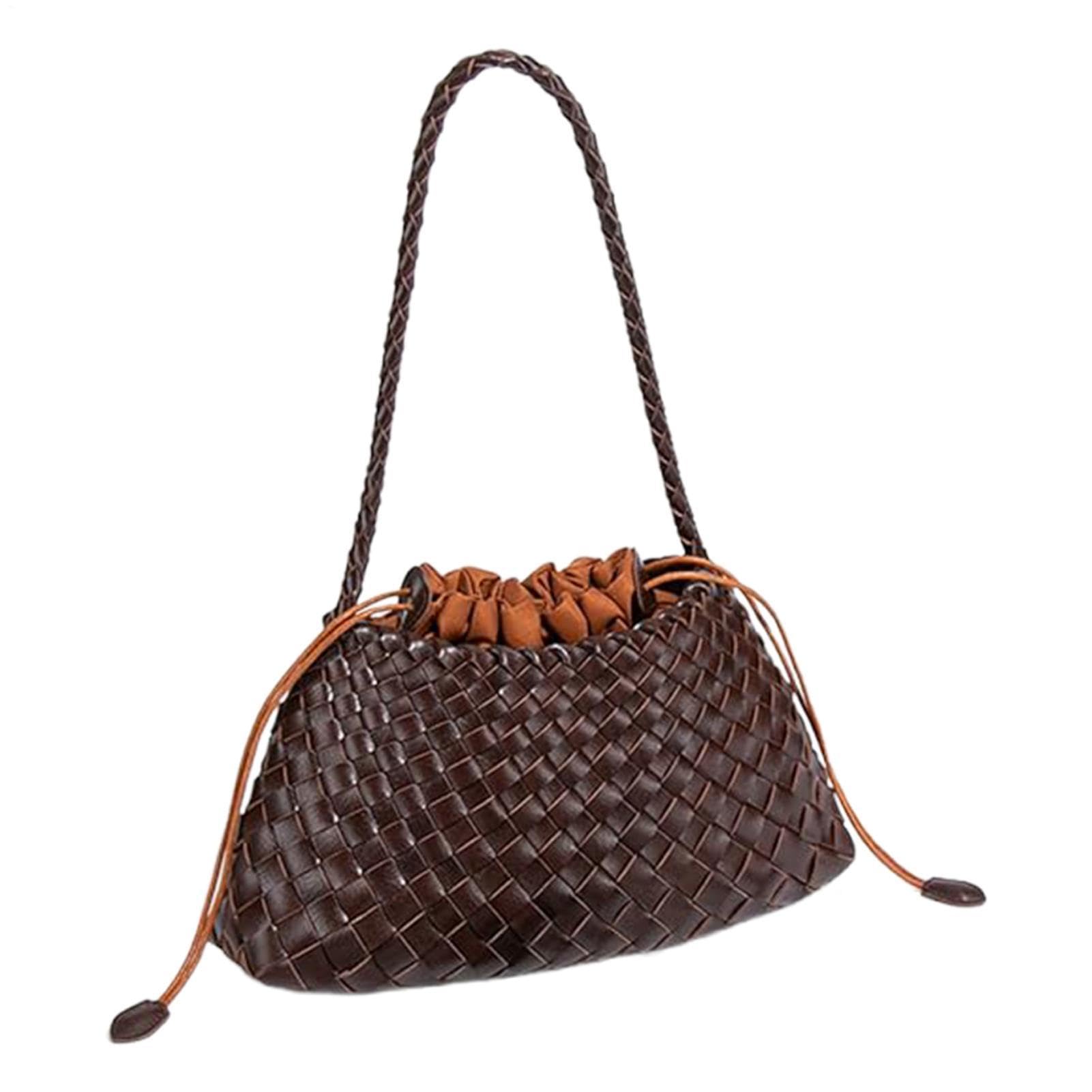 Generisch Geflochtene Hobo Schultertasche für Damen,Sommerliche Freizeittasche - Modische Bucket Bag - für Damen Frauen Mädchen Ehefrauen Mütter Reiseliebhaber Pool Shopping Picknick Konzert Urlaub