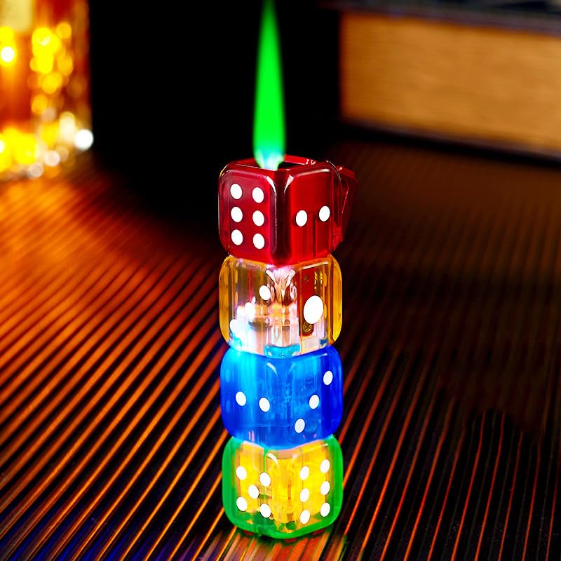 Encendedor a butano colorido con llama ajustable y recargable miniatura 2