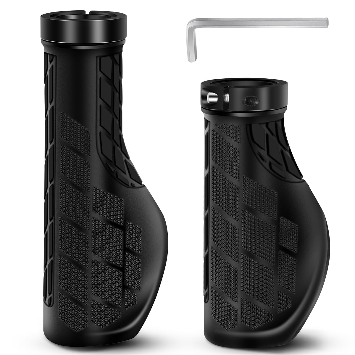 REETEE Non-Slip Rubber Bicycle Grips with Aluminum Lock, Ergonomic MTB Hand Grips - 22.2 mm Universal for BMX/Bicycle/Scooter โ image 1