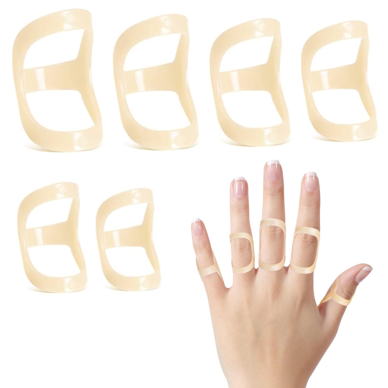 10 Pcs Finger Splints Oval Trigger Finger Splint for Thumb Index Middle Pinky or Ring Finger, Finger Support Brace for Trigger Mallet Arthritis Straighten,Sport Protection(3,4,5,6,7)