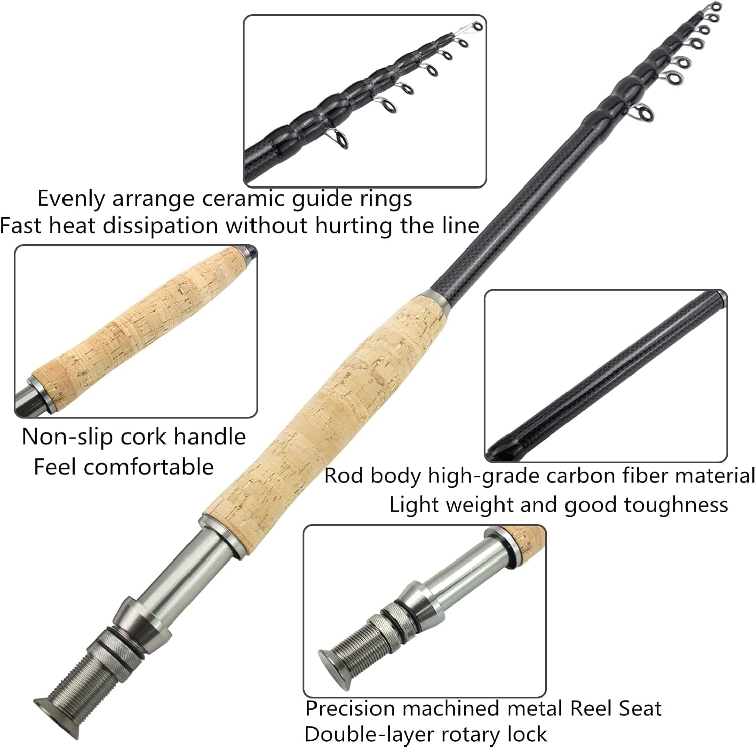 Chowana Wędka Muchowa, Wędka Muchowa, Przenośna Wędka Teleskopowa, Szybka Linia Z Włókna Węglowego 5# 6# 7# Snap-action Trout Rod, 2.1M