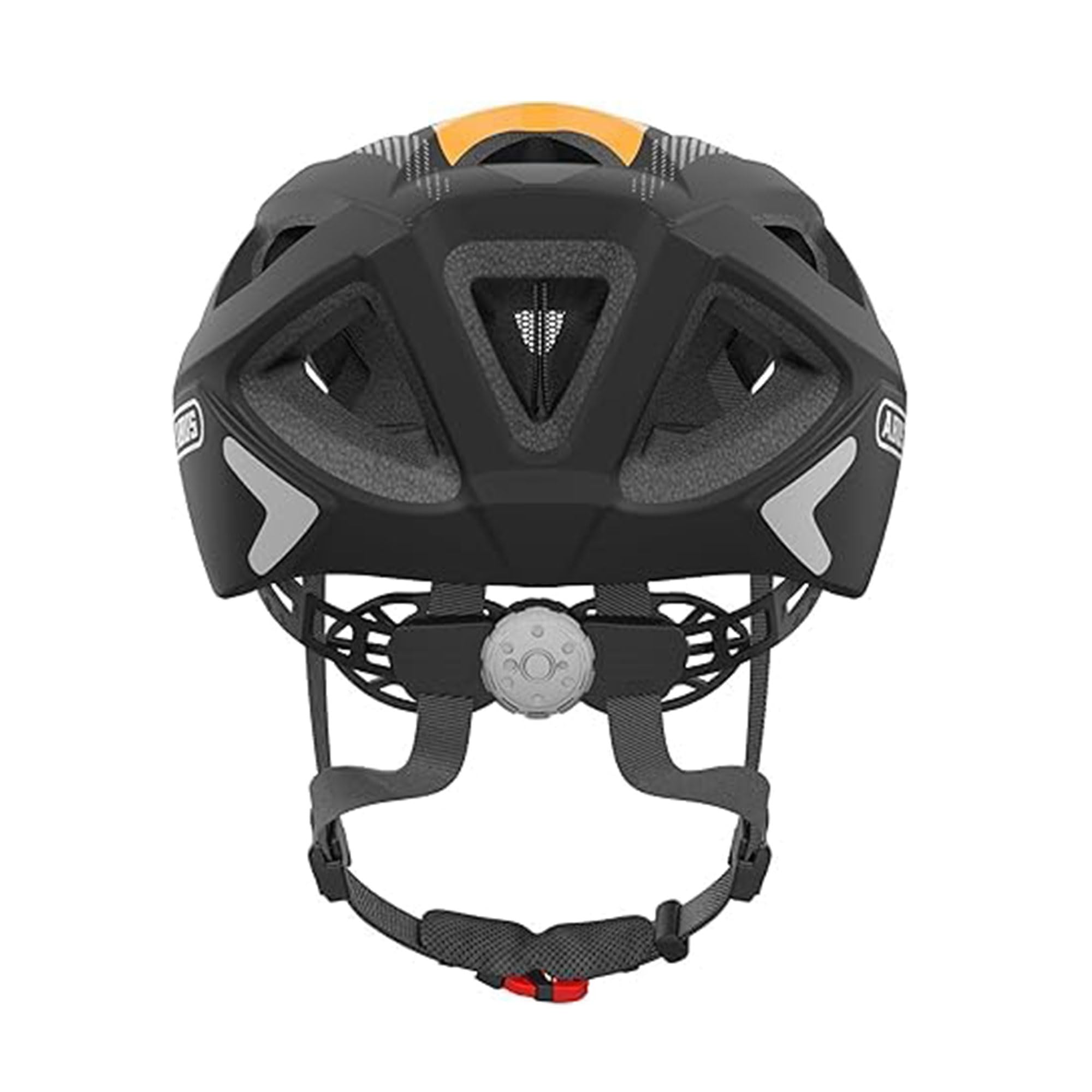 ABUS Casco da Bici Aduro 2.0 con Luce, Nero / Arancione, Taglia L