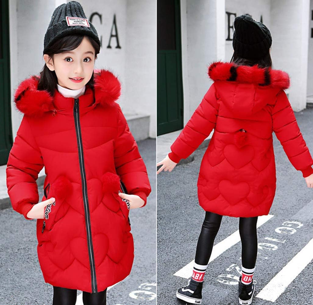 Manteau Cape Enfant Fille AnKoee - Hiver Chaud Capuche Fourrure Coton