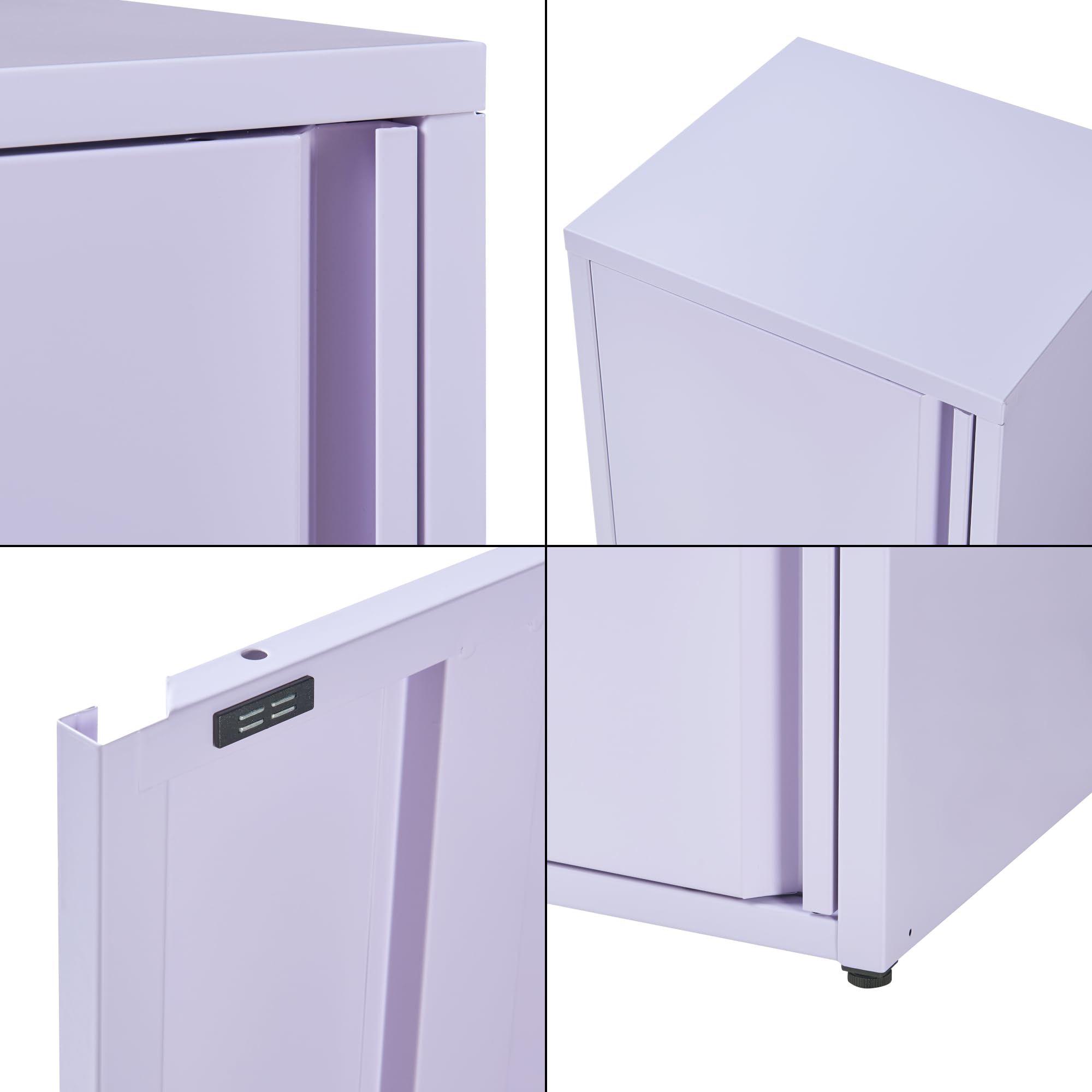 [en.casa] Armoire Métallique Meuble de Classement avec 1 Porte et 2 Étagères à Hauteur Réglable Classeur Rangement au Style Industriel pour Bureau Chambre Télétravail Acier 88 x 40 x 35 cm Violet