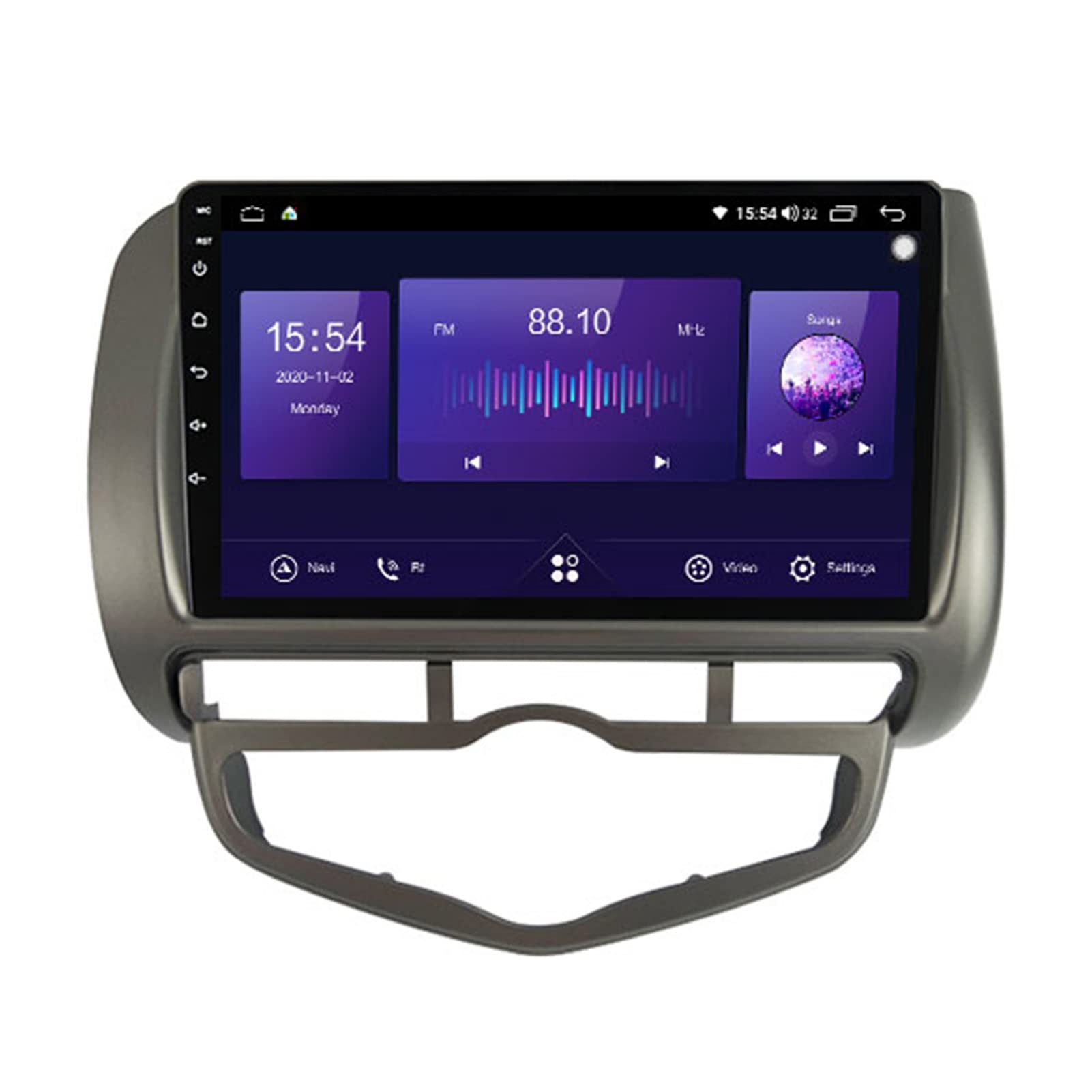 diyago men 9 Inch Car GPS Navigation Steering Wheel Control Multimedia Player for Honda Jazz City 2002-2007, Android 11 Car Radio Video Stereo Player System gps Audio Navigation