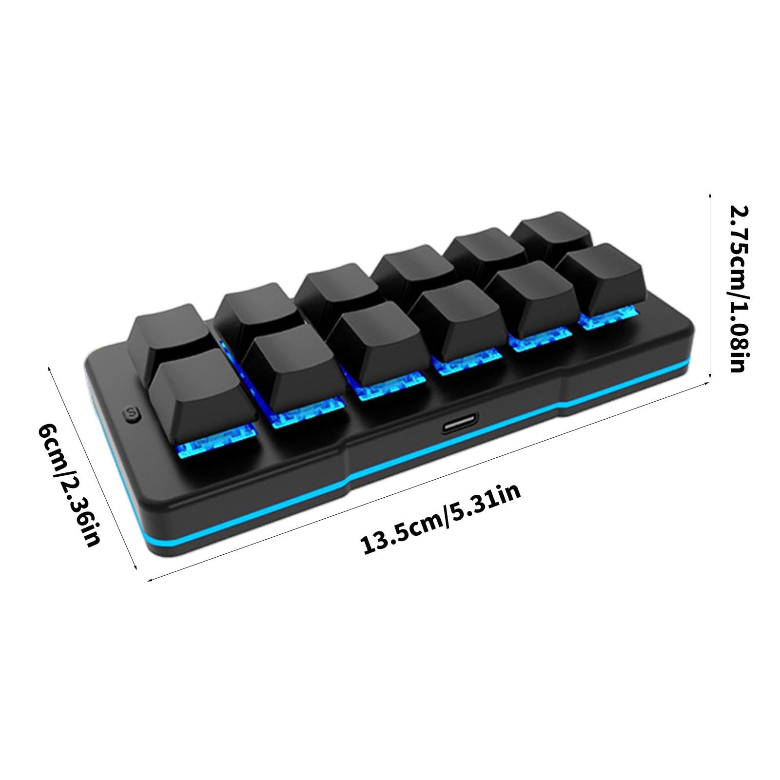 Tastiere meccaniche programmabili USB C con cavo a 12 per computer Tastierino numerico multimediale Tastierino meccanico USB C