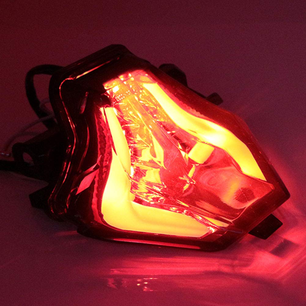 KIMISS LED moto Clignotant Feu arrière pour MT-07 FZ-07 YZF-R3 YZF-R25(Rouge)
